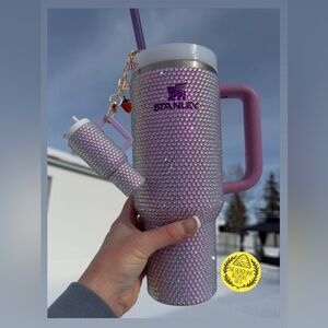 Lilac glass rhinestone authentic 40oz Stanley Quencher 2.0.